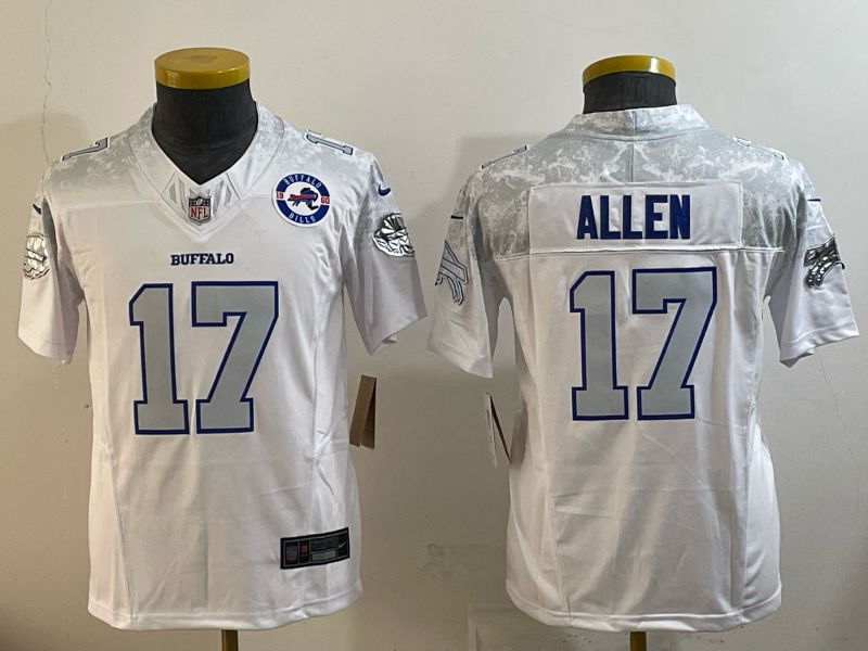 Youth 2025 Buffalo Bills #17 Allen white 5th generation Throwback Nike Limited NFL Jersey style 09->youth nfl jersey->Youth Jersey
